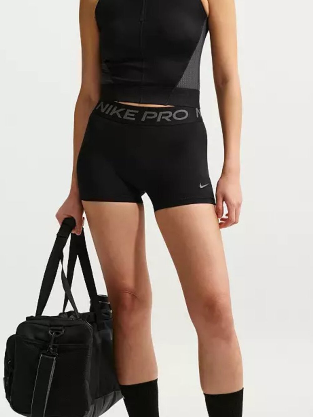 Nike Pro Dri- Fit Tight Fit NWOT Women Shorts S Black Mid Rise Athletic Casual